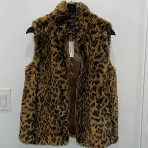 J. Crew Faux Fur Leopard Vest